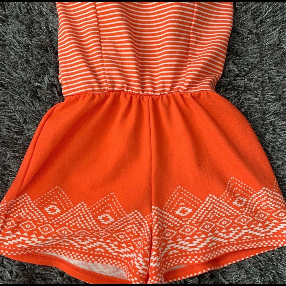 Derek Heart Striped Romper